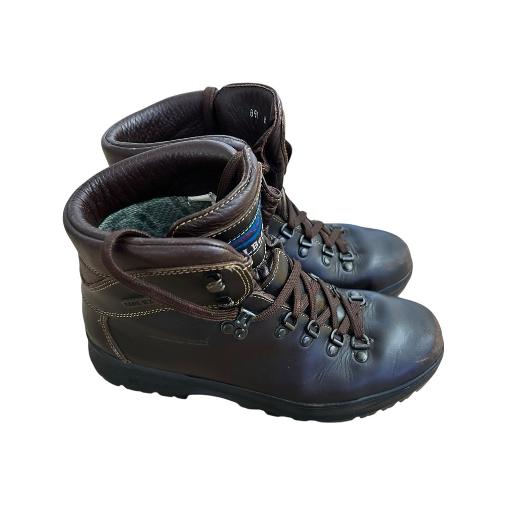 LL Bean Cresta Womens Brown Leather Gore-tex Vibram Sole Hiking Trail Boots Sz 8